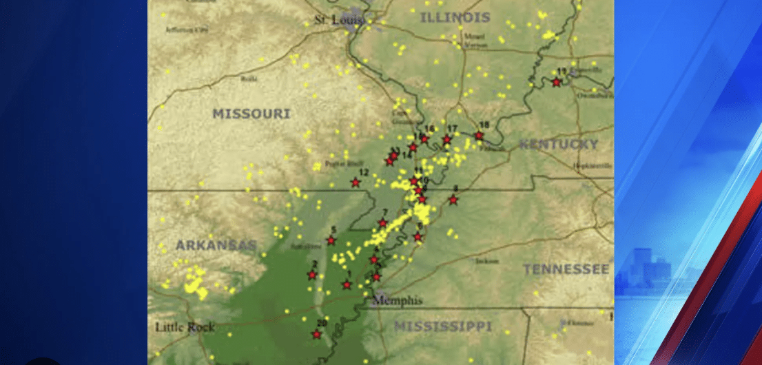 DEVELOPING: Swarm of earthquakes rattle areas around the New Madrid fault line